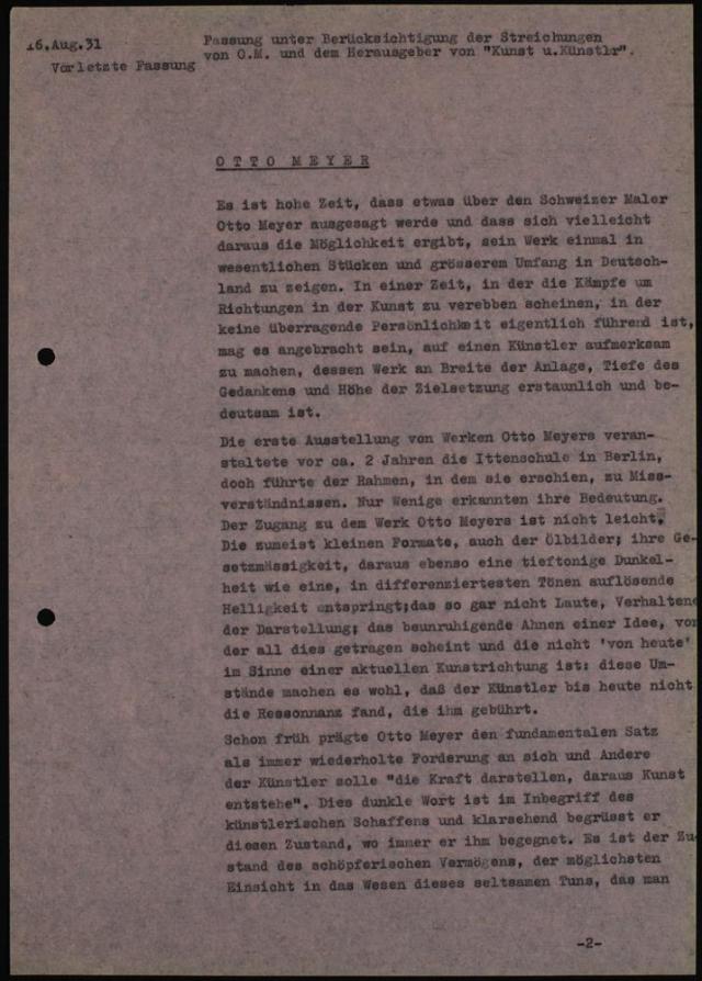 OTTO MEYER Staatsgalerie