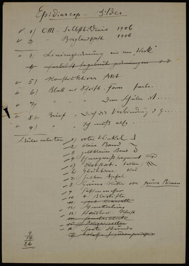 Otto Meyer als Lehrer, Vortrag II Staatsgalerie