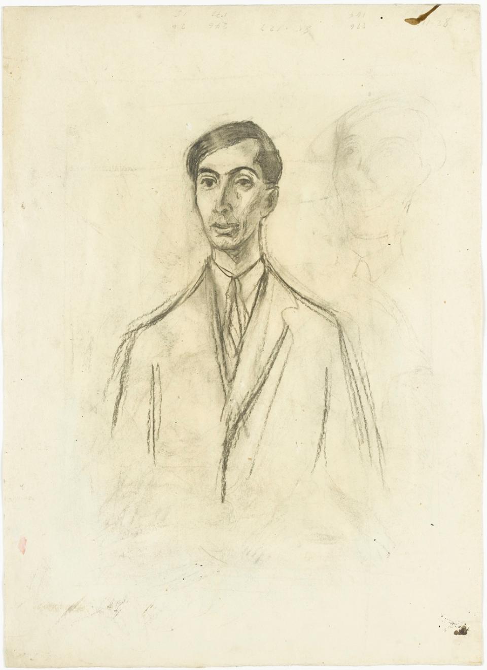 Der Tänzer Alexander Sacharoff (18861963); Verso Stehender Knabenakt