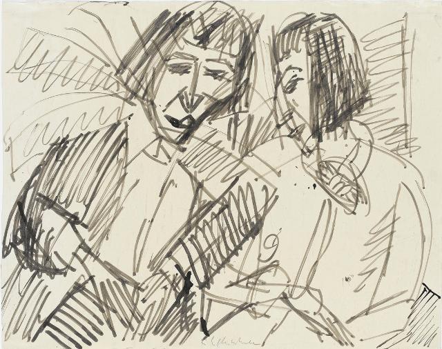 unterhaltung-ernst-ludwig-kirchner-und-erna-schilling-staatsgalerie