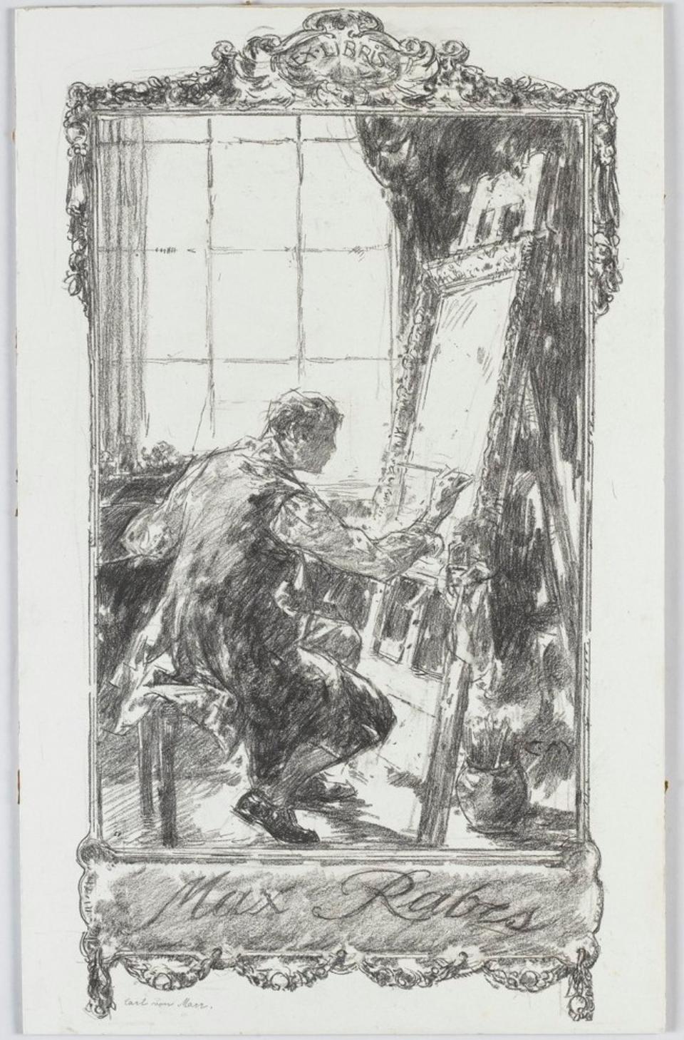 Maler im Atelier (Entwurf zum Exlibris Max Rabes [1868-1944 ...