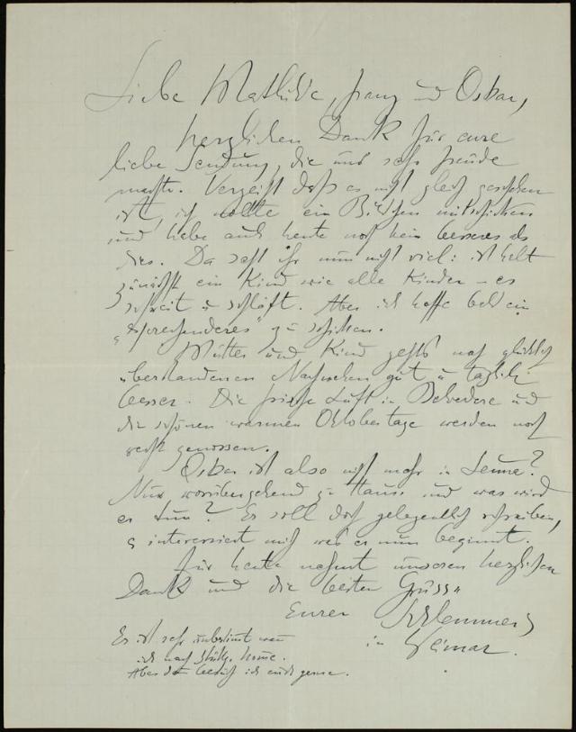 Liebe Mathilde, Franz und Oskar, herzlichen Dank für... Staatsgalerie